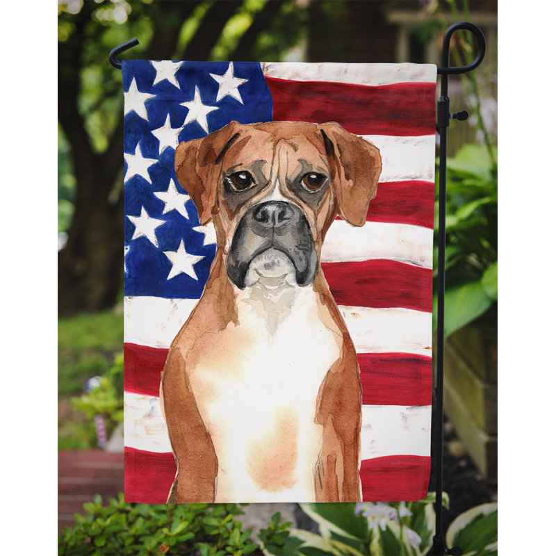 2 côtés en polyester de 2 côtés american drapeau de jardin, Boxer drapeau É.-U.