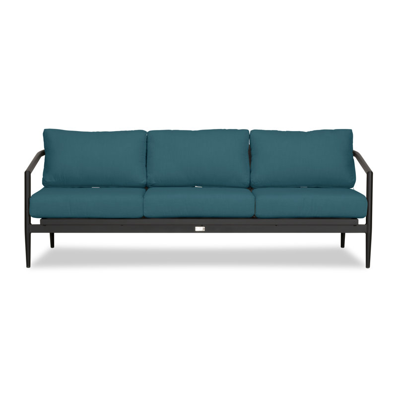 Outdoor 3 - Seat Patio Sofa, Black, Spectrum Indigo Sunbrella®