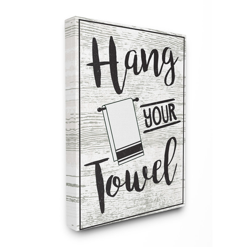 «Hang Your Towel Black and White», impression, H 20 po x l 16 po x P 1,5 po, Toile