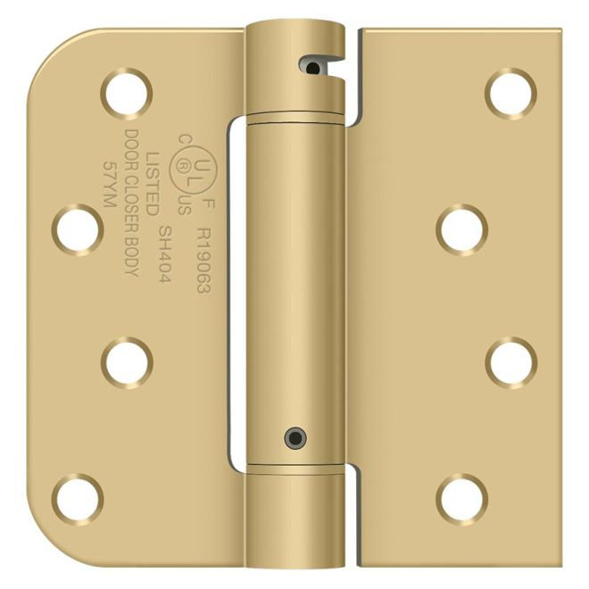 4" H x 4" W Steel Single Spring Door Hinge Deltana 