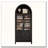 71″ Tall Arched Kitchen Pantry Cabinet with Glass Doors and Drawers-163208240