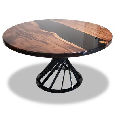 Panaro Round Walnut Wood Dining Table