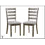 Ensemble de salle à manger 7 pièces de style rustique avec table de finition grise et chaises d'appoint en tissu pour un repas confortable