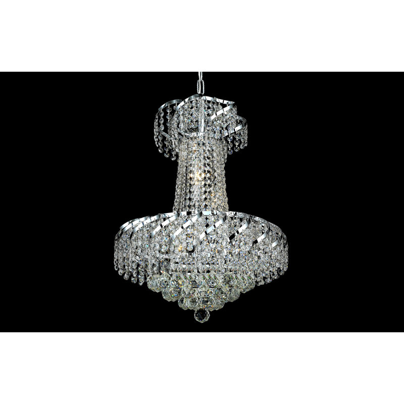 Lustre empire 9 lumières Zofia, Chrome