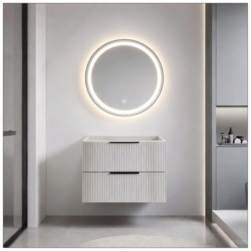 Meuble-lavabo 24 po avec lavabo en céramique, 20 "H x24"W x 18"D, Antique Grey