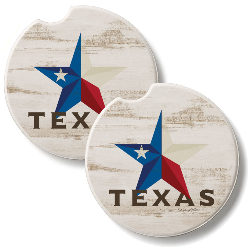Texas Star 2 Pack Stone Car Coasters