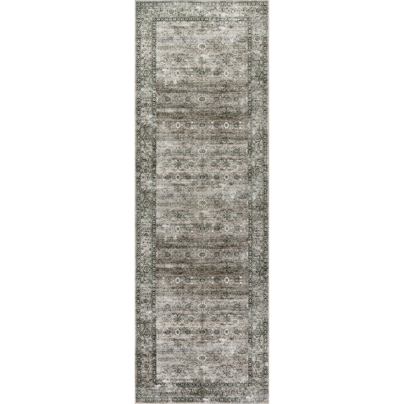 Vegas SplashGuard Medallion Machine Washable Area Rug, Runner 2'6" x 8'