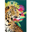 Tapis décoratif moderne à motif vert tigre et fleur-908380358