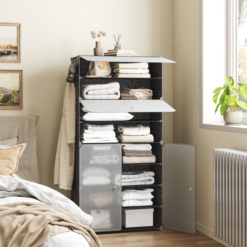 24 Pair Shoe Storage Cabinet, Black