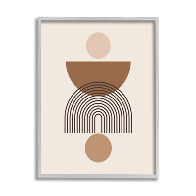 Brun et beige, formes sur bois, impression