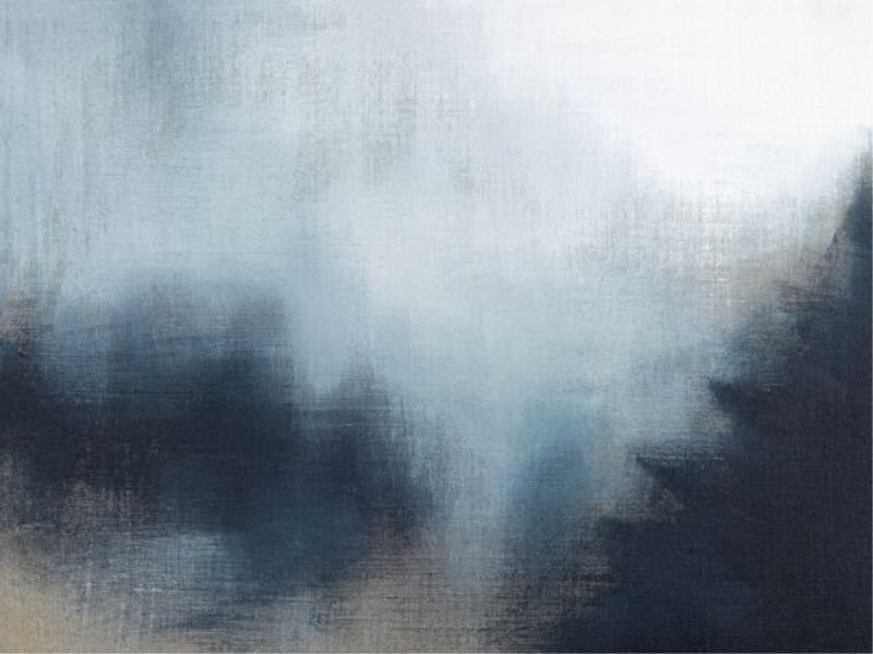 Sommet à la mer par Paul Ngo - peinture, Couche de verre, H 18 po x l 24 po x 1,5 po