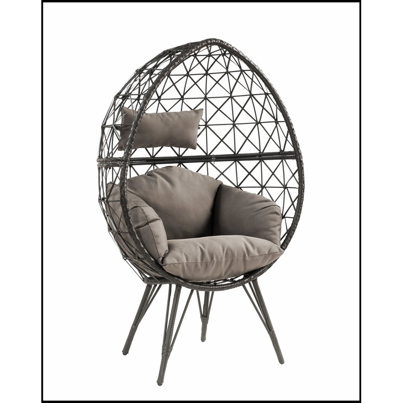 Chaise longue en osier et tissu Aeven