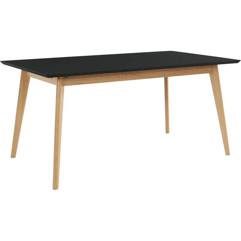 Mersey Solid Wood Base Dining Table, Black/Oak