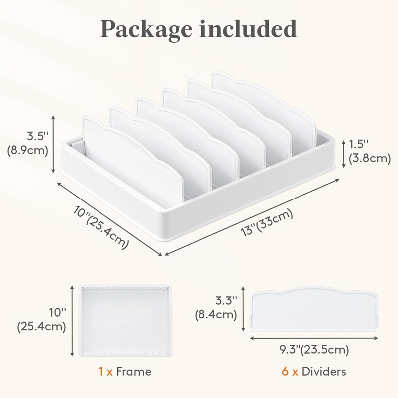 Organisateur d'armoire de cuisine pour couvercle Contanier, support de couvercle avec 6 diviseurs réglables et 7 sections pour les organisateurs de garde-manger et le rangement, organisation de tiroir à la maison