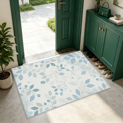 Blue Floral Vine area rugs for Living Room, Soft and Comfortable, Suitable for all seasons, easy to maintain, machine washable Indoor floor mat, Under Table Farmhouse suitable for Bedroom, Dining Room, Study, Patio, Balcony, Home Decor
