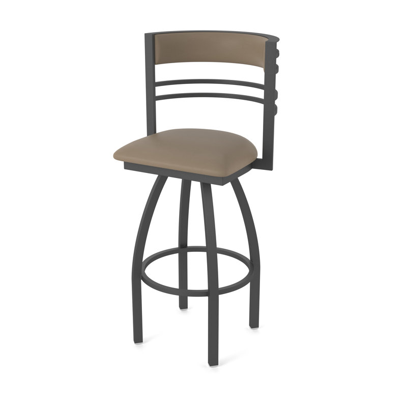Hunter Swivel Stool, Étain, Vinyle - Terre Canter, Tabouret de bar (siège d'une hauteur de 36 po)