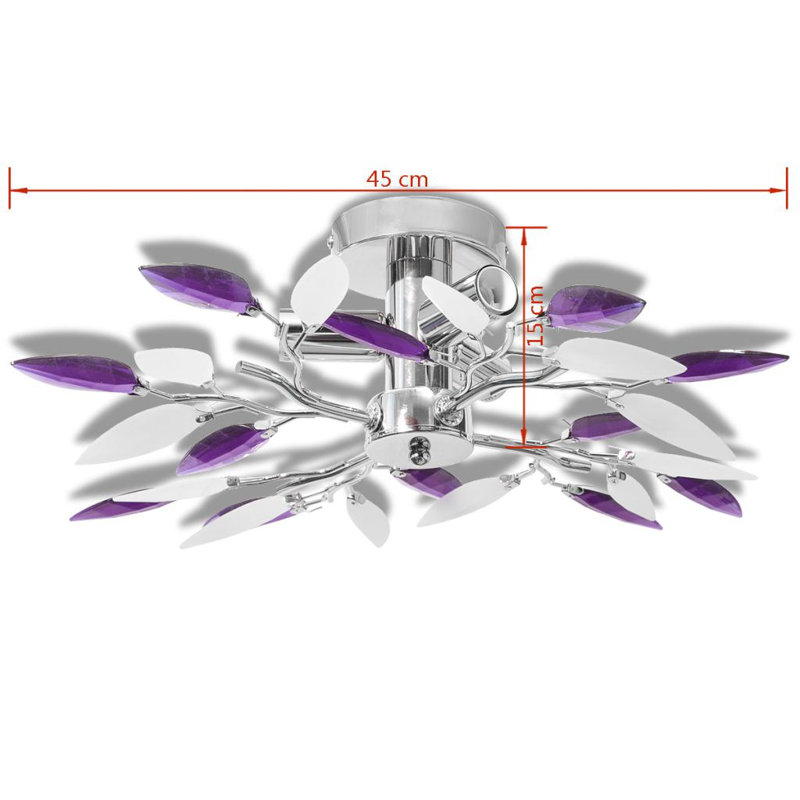 Semi Flush Mount, White/Purple