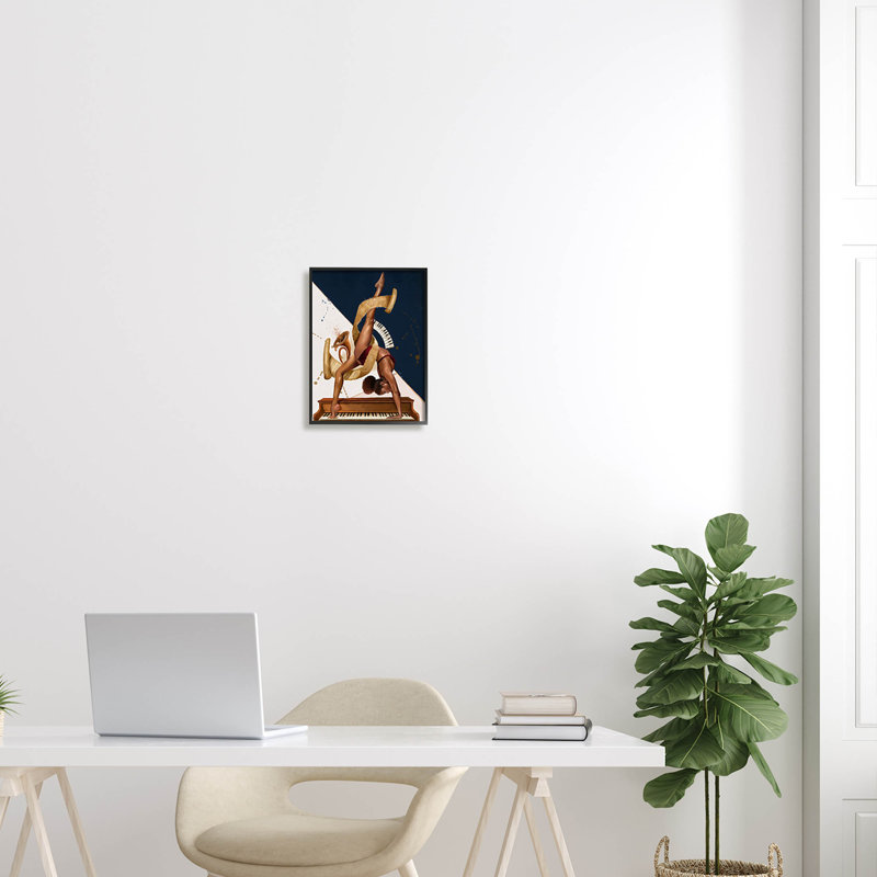 «Gymnastic Musician Girl Instruments», art de la giclée encadrée par Salaam Muhammad, H 14 po x l 11 po x P 1,5 po