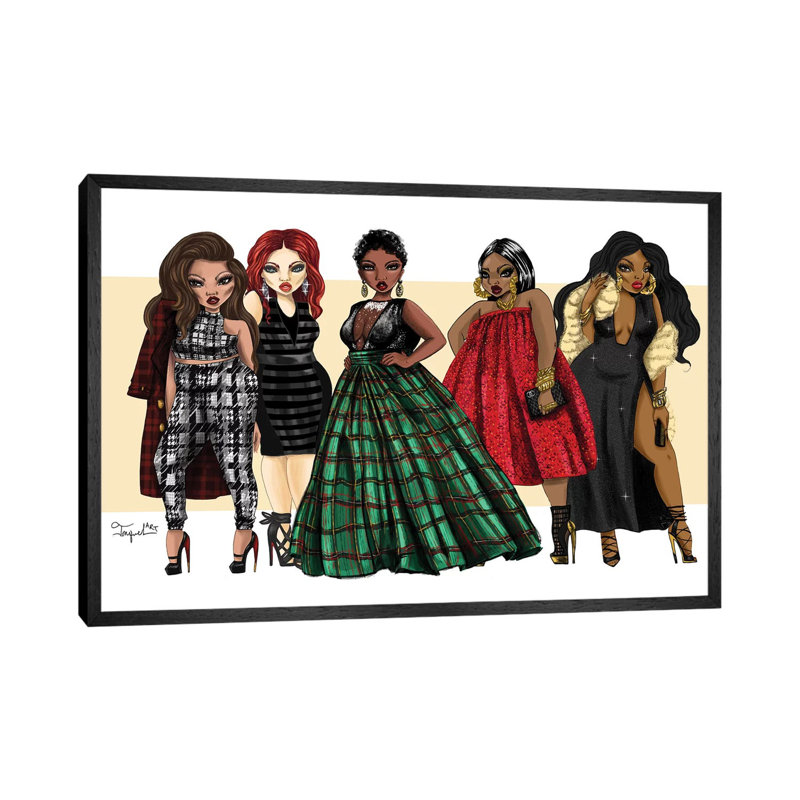 Holiday Fashion by Jonquel - Print on Canvas, 66.04cm H x 101.6cm W x 3.81cm D, Black Framed