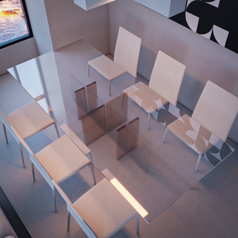 May Glass Dining Table