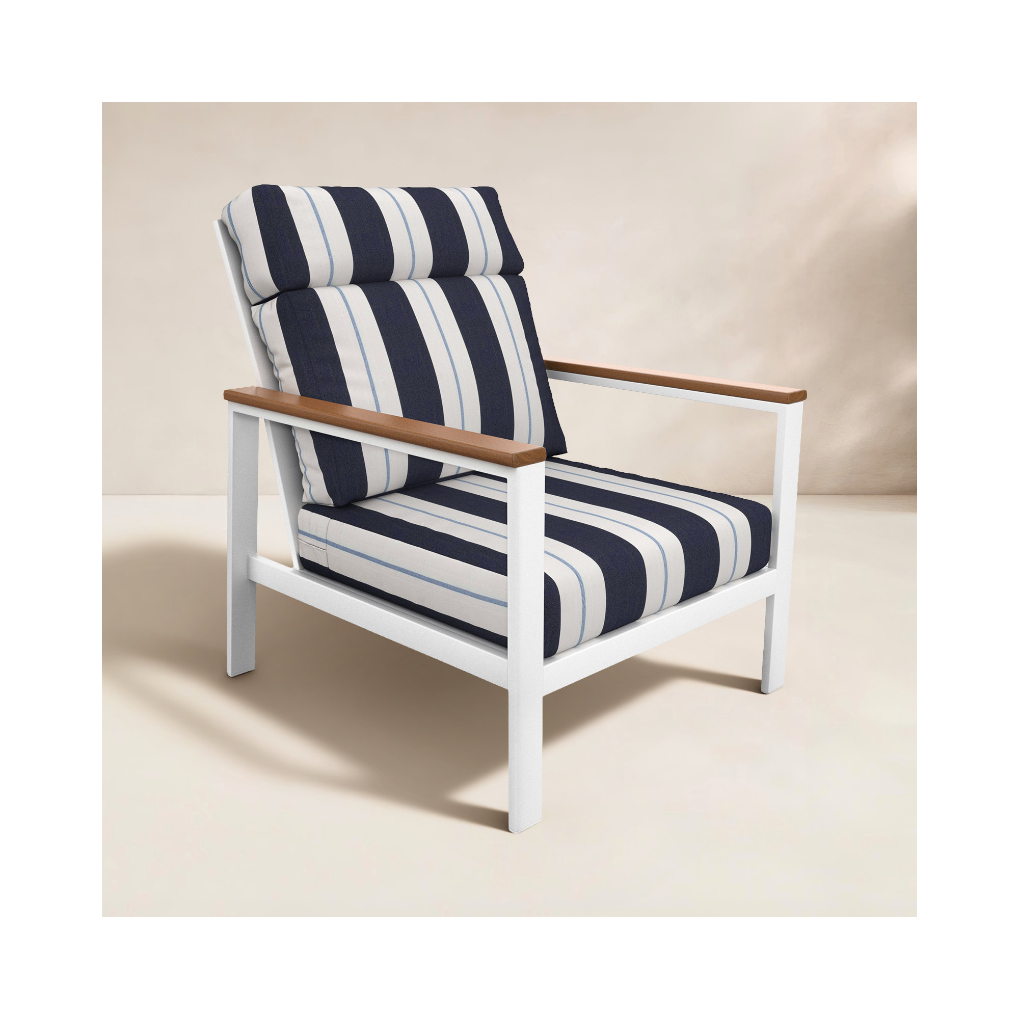 Townsend Metal Outdoor Lounge Club Chair With Sunbrella Cushion