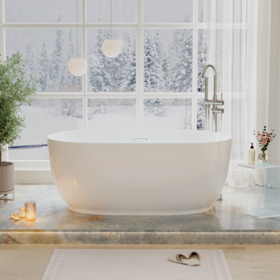 59'' x 31.5'' Freestanding Acrylic Bathtub