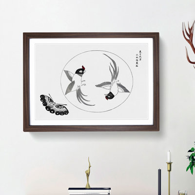 Two Birds and Butterfly by Taguchi Tomoki - Picture Frame Painting Print