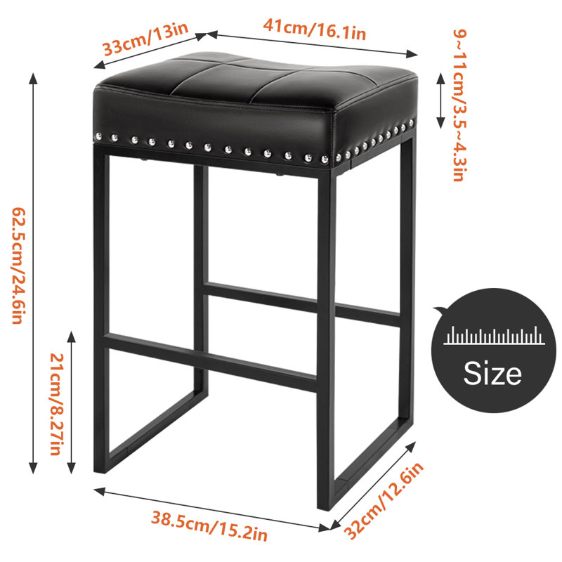 Tabouret de bar 24,6 po Missick, Noir