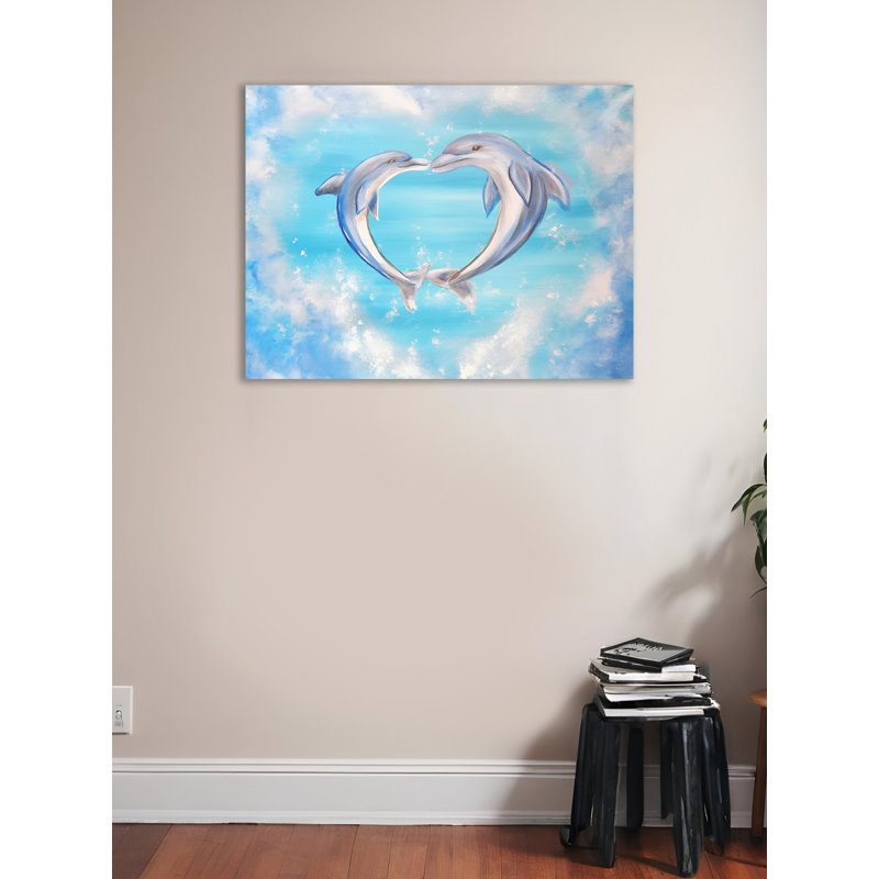 «Dolphins», reproduction sur toile tendue, H 24 po x l 32 po