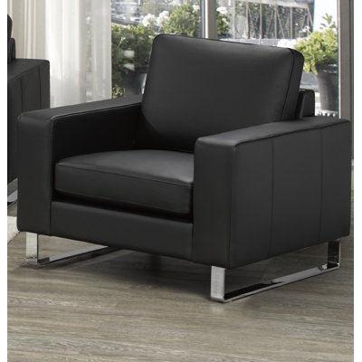 Fauteuil club en cuir fleur 40 po Keown