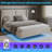 Modern Style Velvet Fabric Floating Bed Frame With LED Lights Wingback Upholstered Bed No Box Springs Needed, Size,-1710353285-1710353284