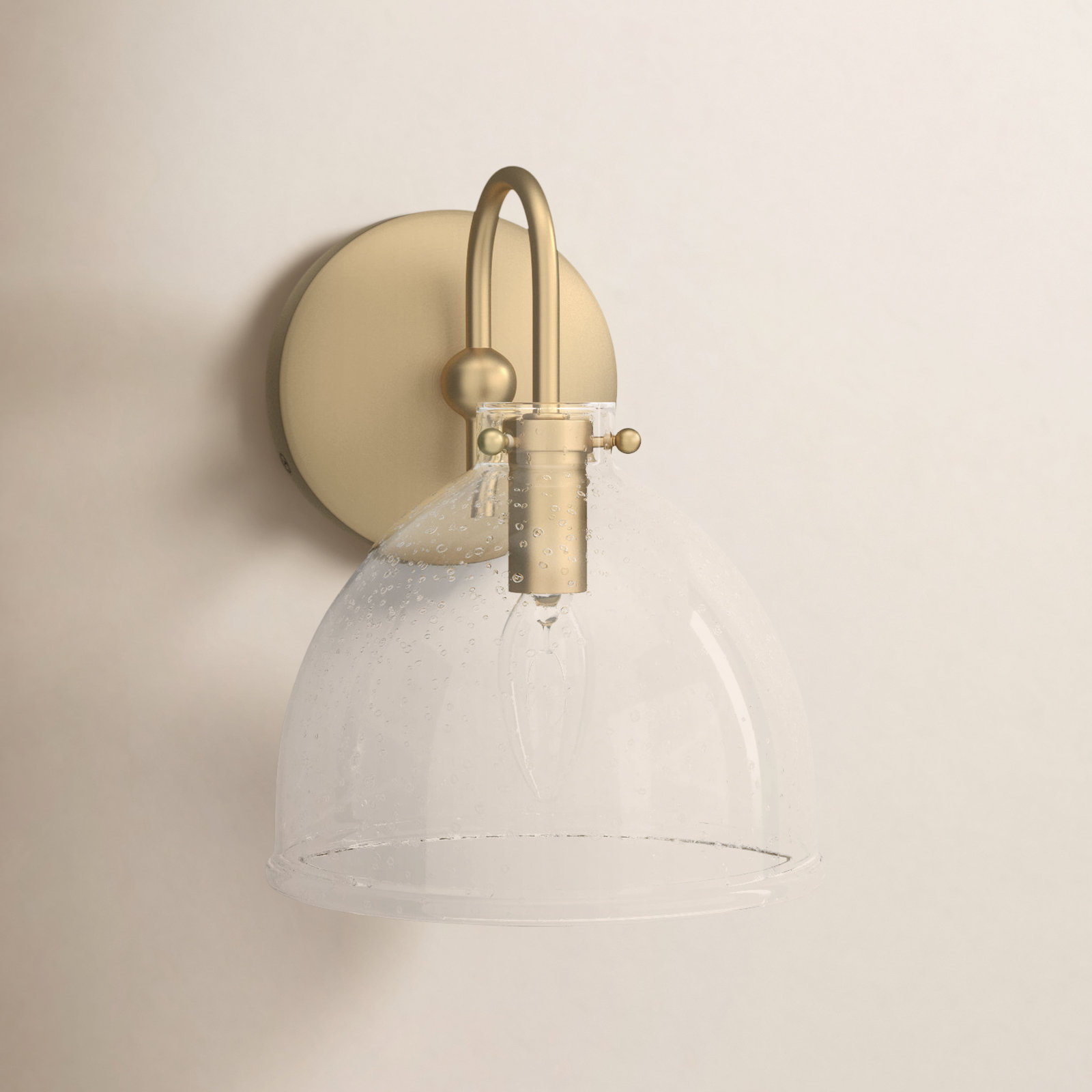 Dominick Single Light Armed Sconce, Brass