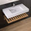 35'' Wall Mount Bathroom Sink Mit Shelf Solid Surface Bathroom Vanity Sets