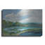 Art mural en métal luxueux «Blue Coastal Flowers» par Silvia Vassileva, 24 po x 16 po