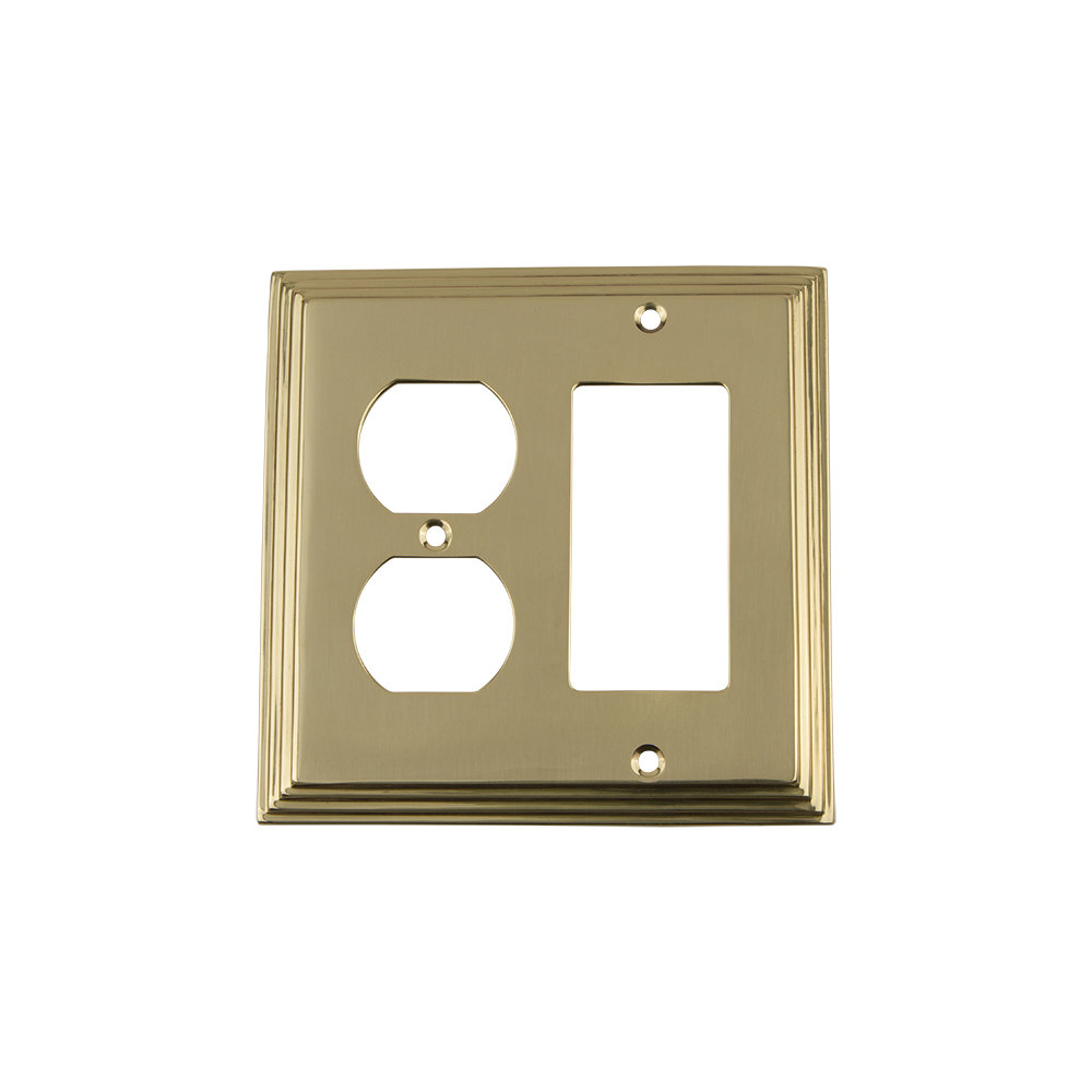 Deco 2-Gang Duplex Outlet / Rocker Combination Wall Plate Nostalgic Warehouse 