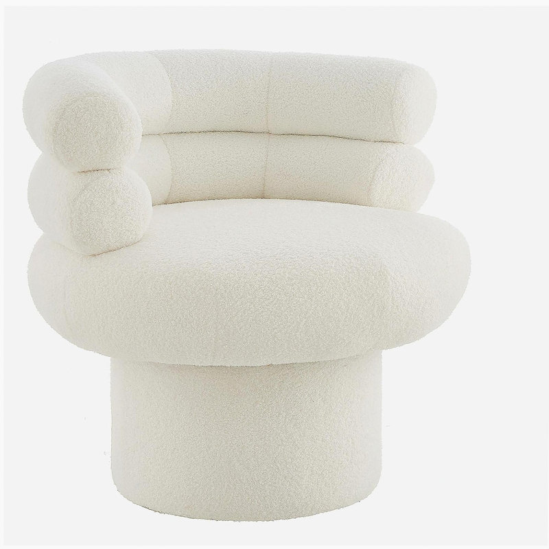 Chaise de coiffeuse pivotante 360 ° Chaise pivotante ronde Chaise de coiffeuse pour salon, chambre à coucher ou petit espace, blanc