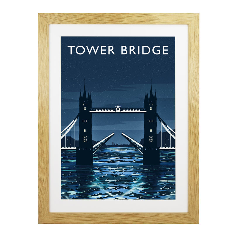 Tower Bridge Portrait - Print, Oak Framed, 40cm H x 30cm W x 3cm D