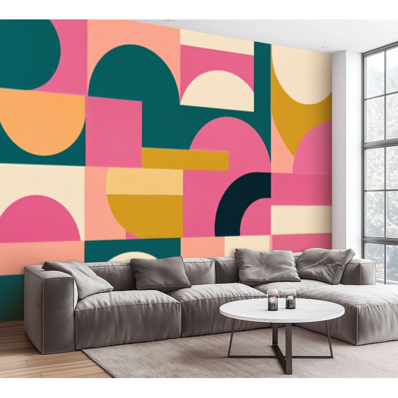 Papier peint adhésif autocollant amovible Mid-Century, 100.08" L x 144" W