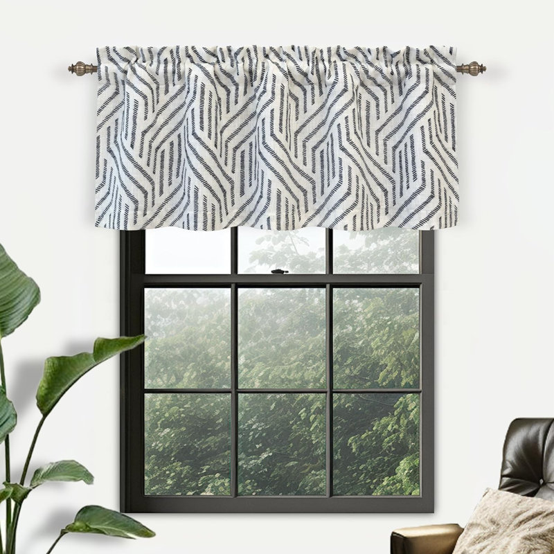 Briony Black and White Striped Linen Blend Valance