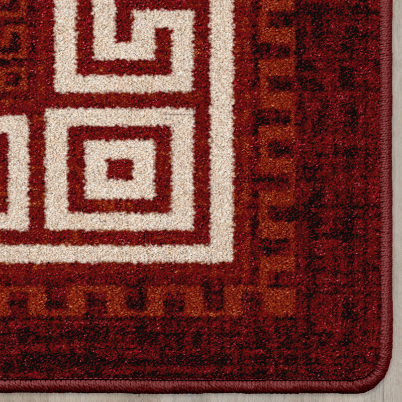 Tapis rouge traditionnel Res Resence Andros Key, Rectangle 7 pi 8 po x 10 pi 9 po