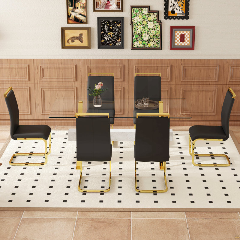 Ensemble de table et chaises, Noir