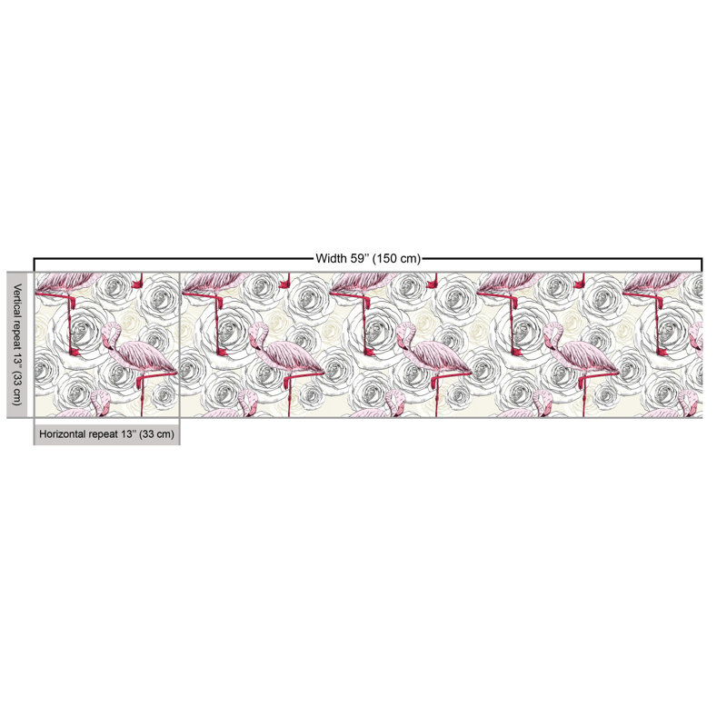 Cherron Roses and Flamingo Multi-Purpose Fabric