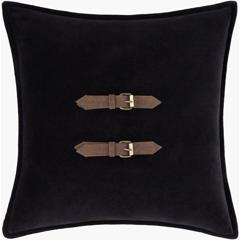 Galey Alix x Livabliss Nikolaus Accent Pillow, Black, Duck Down, Square 22"