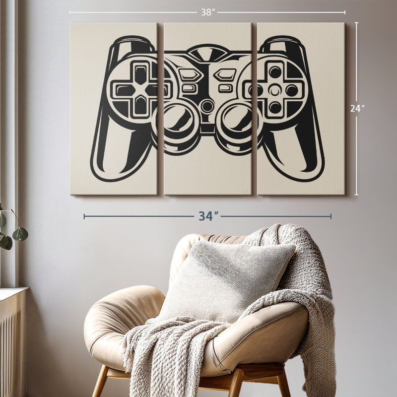 " Game Controller Illustration ", 24" H x 38" W x 1.25" D