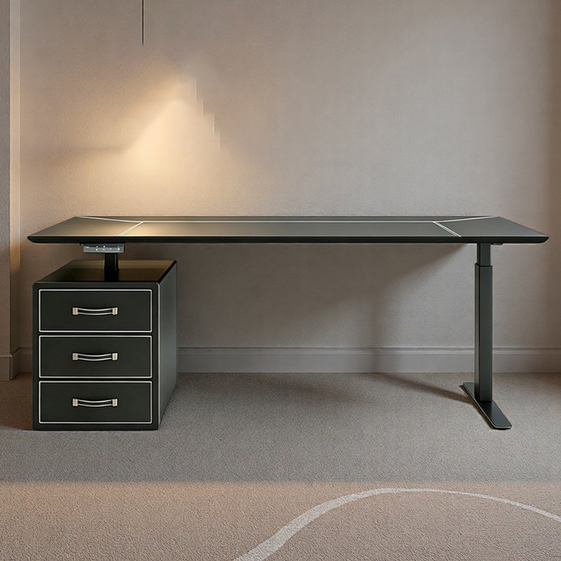 Bureau debout électrique moderne en bois massif avec double moteur