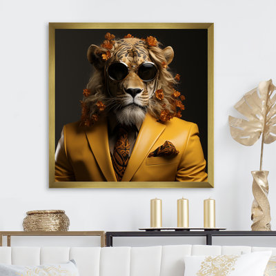 Lion en costume à la mode - Lion, art mural
