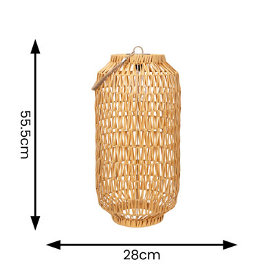 Natural Rope Solar Powered Lantern Outdoor Garden 55.5cm Solar Powered Integrated LED Outdoor Floor Lamp