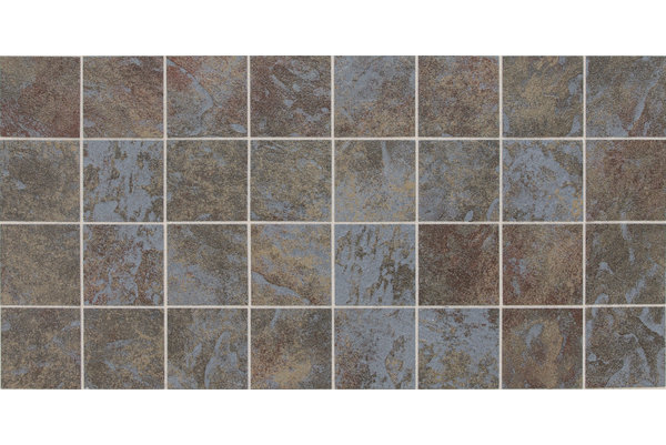 Continental Slate 3" X 3" Glass Mosaic Tile in Tuscan Blue