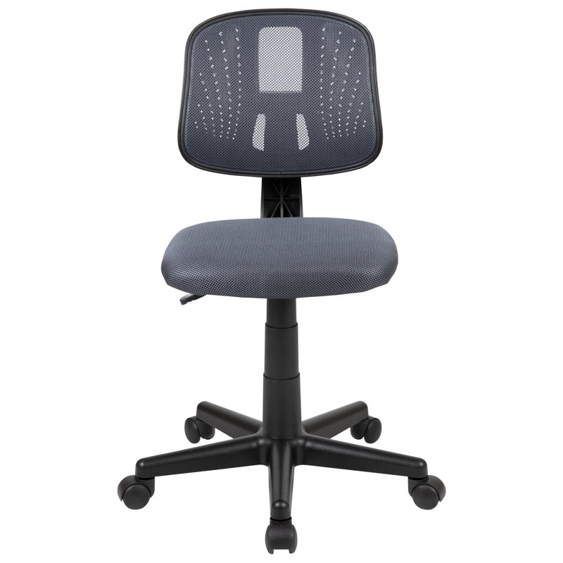Flash Fundamentals Mid-Back Mesh Swivel Task Office Chair with Pivot Back, Grey, No