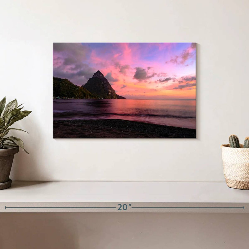 Soufrière mauve Gillard coucher de soleil, H 8 po x l 12 po